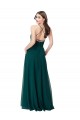 Vendeurs de Vert Chasseur Trapèze Col V Mousseline Longue Robes demoiselle d'honneur