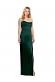 Vendeurs de Vert Chasseur Trapèze Scoop Sans bretelle Satiné Stretch Longue Formelles Robes demoiselle d'honneur / Robes de soirée / Robes de bal
