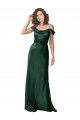 Vendeurs de Vert Chasseur Trapèze Épaule Dénudée Bretelles spaghetti Satiné Stretch Longue Formelles Robes demoiselle d'honneur / Robes de soirée / Robes de bal