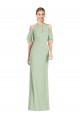 Vendeurs de Vert Sauge Sirène Licou Mousseline Longue Robes demoiselle d'honneur