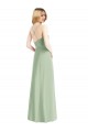 Vendeurs de Vert Sauge Trapèze Bretelles spaghetti Mousseline Longue Robes demoiselle d'honneur