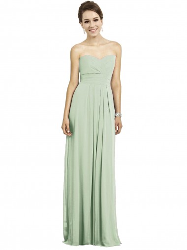 Vendeurs de Vert Sauge Trapèze Mousseline Longue Robes demoiselle d'honneur