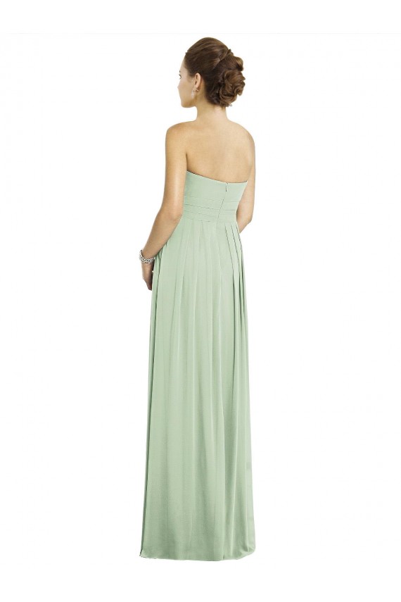 Vendeurs de Vert Sauge Trapèze Mousseline Longue Robes demoiselle d'honneur