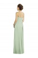 Vendeurs de Vert Sauge Trapèze Mousseline Longue Robes demoiselle d'honneur