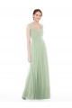 Vendeurs de Vert Sauge Trapèze Mousseline Longue Robes demoiselle d'honneur