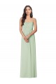 Vendeurs de Vert Sauge Trompette Sans bretelle Mousseline Longue Robes demoiselle d'honneur