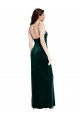 Vendeurs de Vert foncé Fourreau Bretelles spaghetti Col Carré Velours Stretch Longue Robes demoiselle d'honneur / Robes de bal