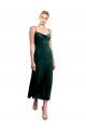 Vendeurs de Vert foncé Trapèze Bretelles spaghetti midi Velours Stretch Courte Robes demoiselle d'honneur / Robes de bal / Robes de cocktail