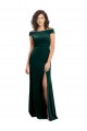 Vendeurs de Vert foncé Trapèze Col Carré Velours Stretch Longue Formelles Robes demoiselle d'honneur / Robes de soirée / Robes de bal