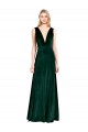 Vendeurs de Vert foncé Trapèze Col V Velours Stretch Longue Formelles Robes demoiselle d'honneur / Robes de soirée / Robes de bal