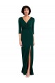 Vendeurs de Vert foncé Trompette Col V Spandex Longue Formelles Robes demoiselle d'honneur / Robes de soirée / Robes de bal