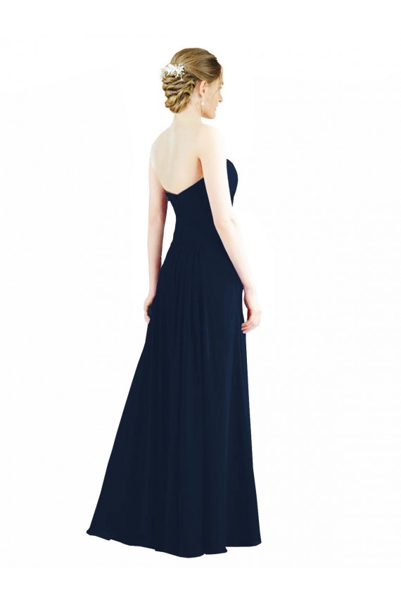 Vendeurs de Vert fumée Trapèze Mousseline Longue Robes demoiselle d'honneur