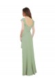 Vendeurs de Vert fumée Trapèze Mousseline Longue Robes demoiselle d'honneur