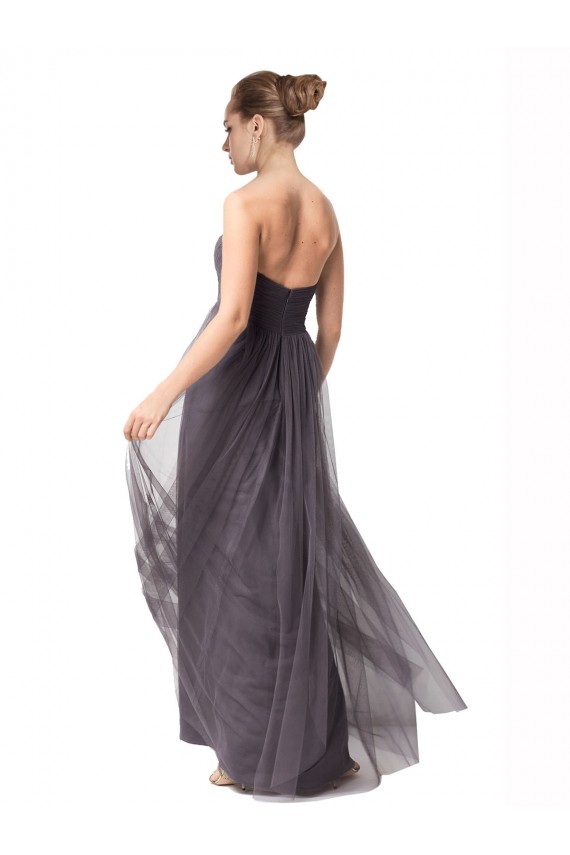 Vendeurs de Vintage Rose Trapèze Tulle Longue Robes demoiselle d'honneur