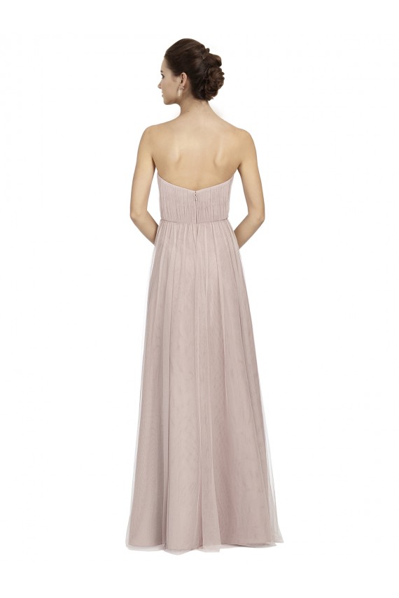 Vendeurs de Vintage Rose Trapèze Tulle Longue Robes demoiselle d'honneur