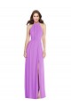 Vendeurs de Violet Trapèze Licou Mousseline Longue Formelles Robes demoiselle d'honneur / Robes de soirée