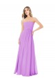 Vendeurs de Violet Trapèze Sans bretelle Mousseline Longue Robes demoiselle d'honneur